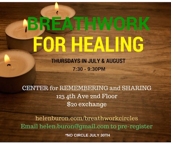 Breath Work for Healing — Thursdays in July & Aug 2015