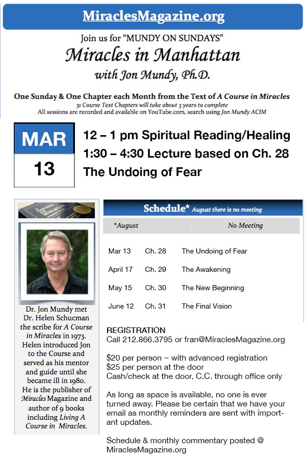 Miracles in Manhattan lecture 3/13/16