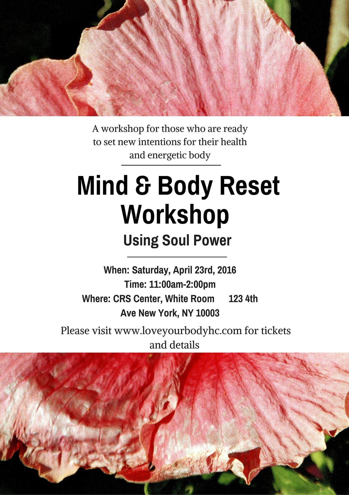 Mind & Body Reset Workshop 4/23/16