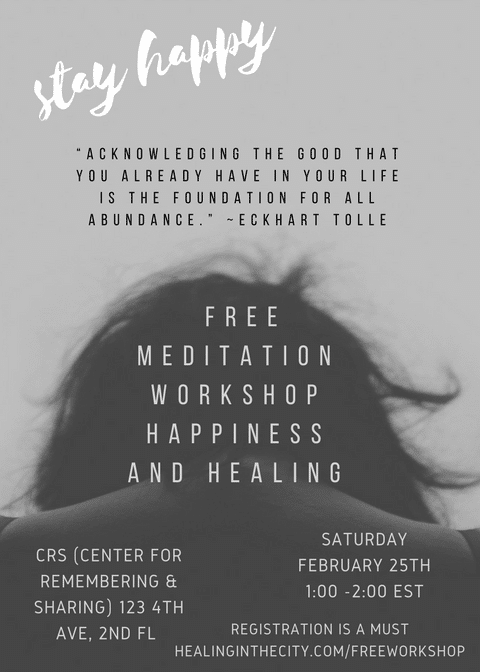 Happiness & Healing Free Meditation Event 2/25/17