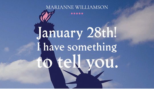 Marianne Williamson for President Announcement Watch Party