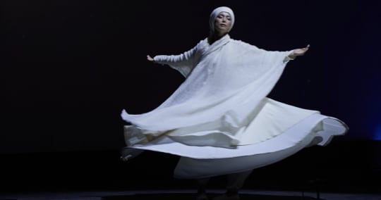 Sayoko Williams whirling, photo by Tomoko Iki