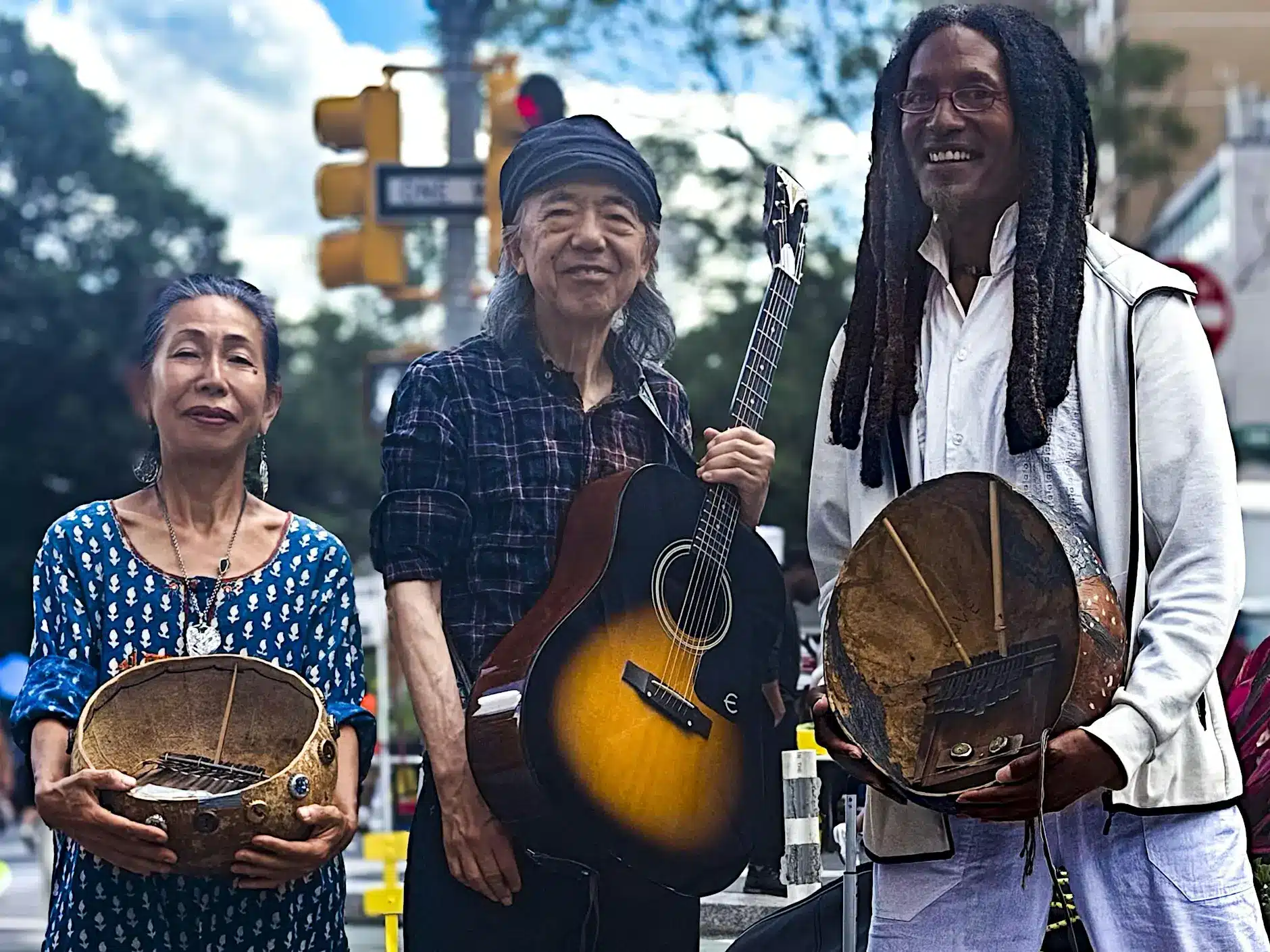 Legendary Folksinger Morio Agata with Saco Myoji and Kevin Nathaniel